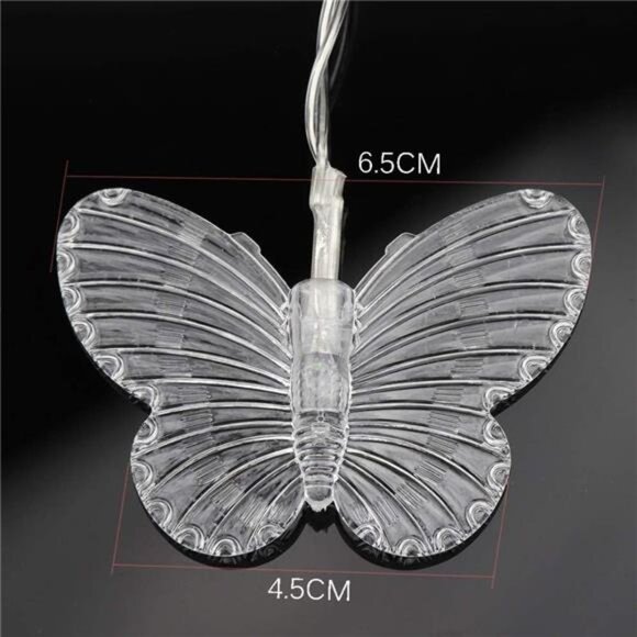 USB Powered String Light 13FT 96LED Curtain Light 16 Butterflies Strings 8 Mode - Picture 7 of 8